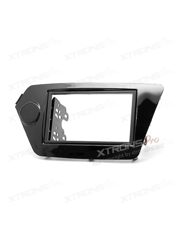 KIA Rio, K2 Double Din Piano Black Fascia Panel Adapter Plate Fitting Kit (Russian, Chinese etc.)