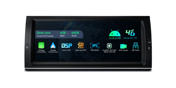 BMW | X5 E53 | Android / iPhone | Octa Core | 4GB RAM & 64GB ROM | Global 4G LTE Solution | IA1253BLHS