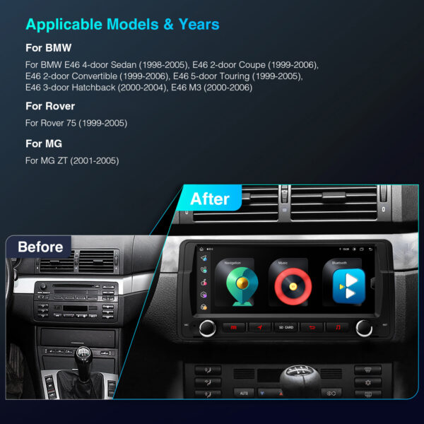 BMW/Rover/MG | Android / iPhone | Octa Core | 2GB DDR4 RAM & 32GB ROM | Automotive-grade Hardware |IE8246BLH