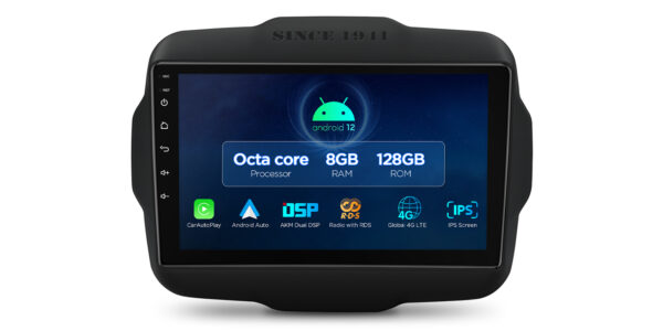 Jeep Renegade| Android / iPhone | Octa Core | 8GB RAM & 128GB ROM | QLED Display | Global 4G LTE Solution | IXP92RGJ