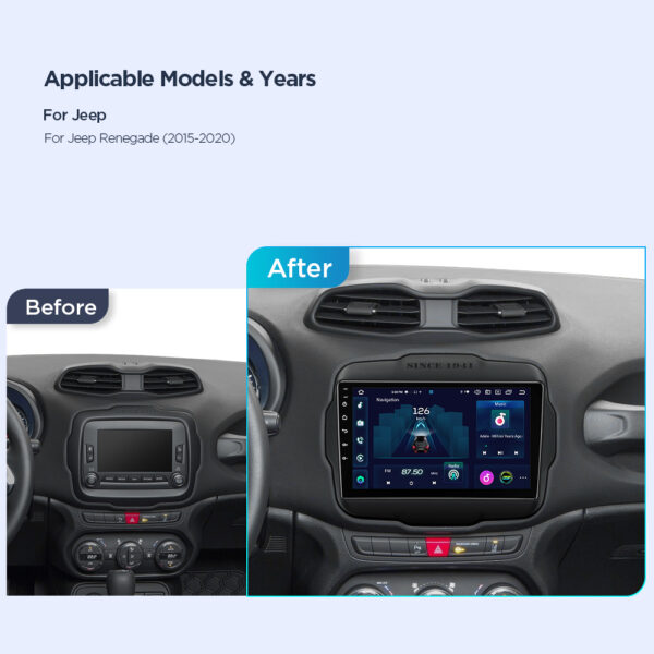 Jeep Renegade| Android / iPhone | Octa Core | 8GB RAM & 128GB ROM | QLED Display | Global 4G LTE Solution | IXP92RGJ