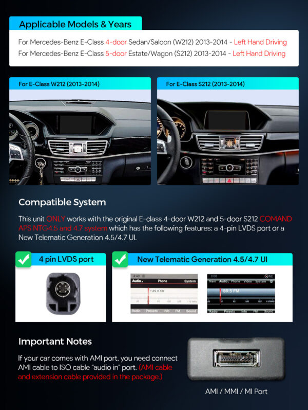 Mercedes-Benz | Android / iPhone | Octa-core | 8GB RAM & 128GB ROM | Integrated 4G LTE | QAM1245M12EL