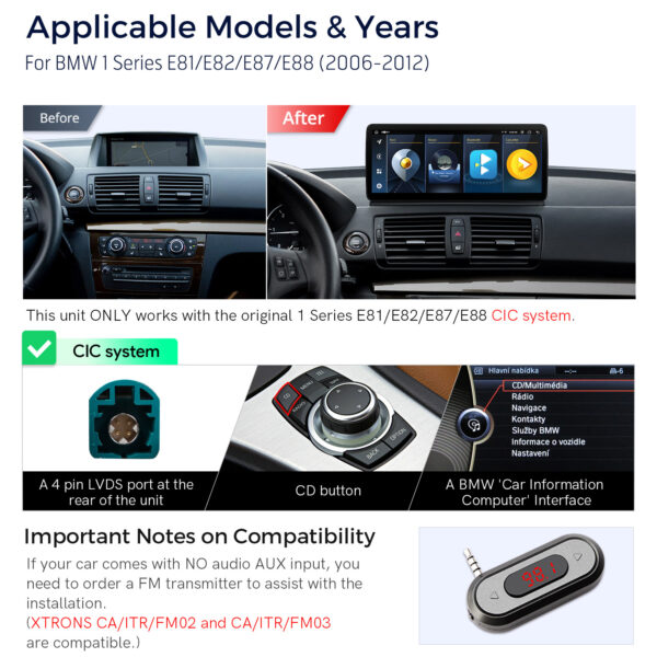 BMW | 1 Series | Android / iPhone | Octa-core | 4GB RAM & 64GB ROM | Global 4G LTE | QLB22CIB12E87C
