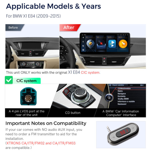 BMW | X1 | Android / iPhone | Octa-core | 4GB RAM & 64GB ROM | Global 4G LTE | QLB22CIB12X1