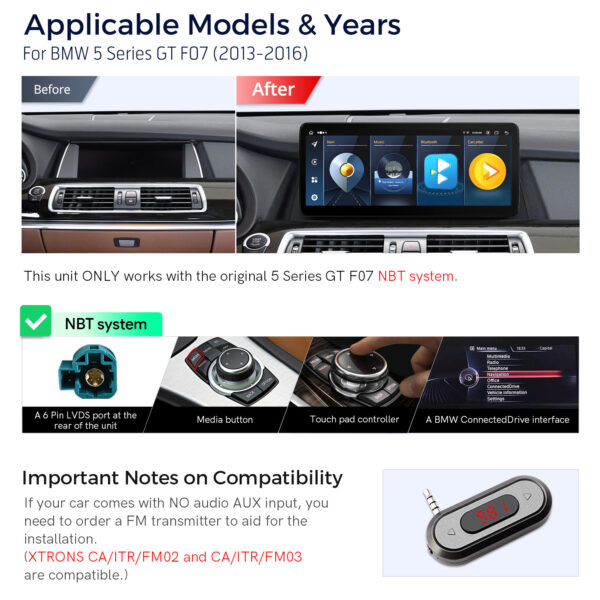 BMW | 5 Series | Android / iPhone | Octa-core | 4GB RAM & 64GB ROM | Global 4G LTE |  QLB22NB12FVGT