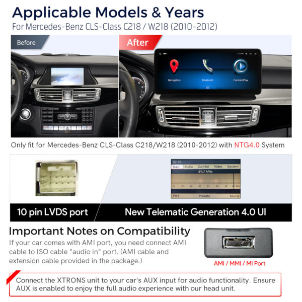 Mercedes-Benz | Various | Android / iPhone | Octa-core | 4GB RAM & 64GB ROM | Integrated 4G LTE | QLM2240M12CLS