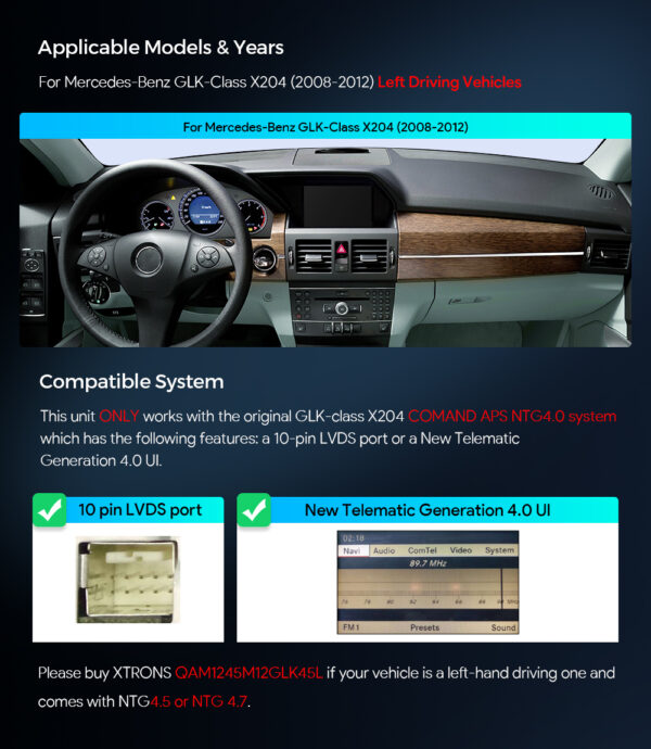 Mercedes-Benz | Android / iPhone | Octa-core | 8GB RAM & 128GB ROM | Integrated 4G LTE | QAM1240M12GLK40L