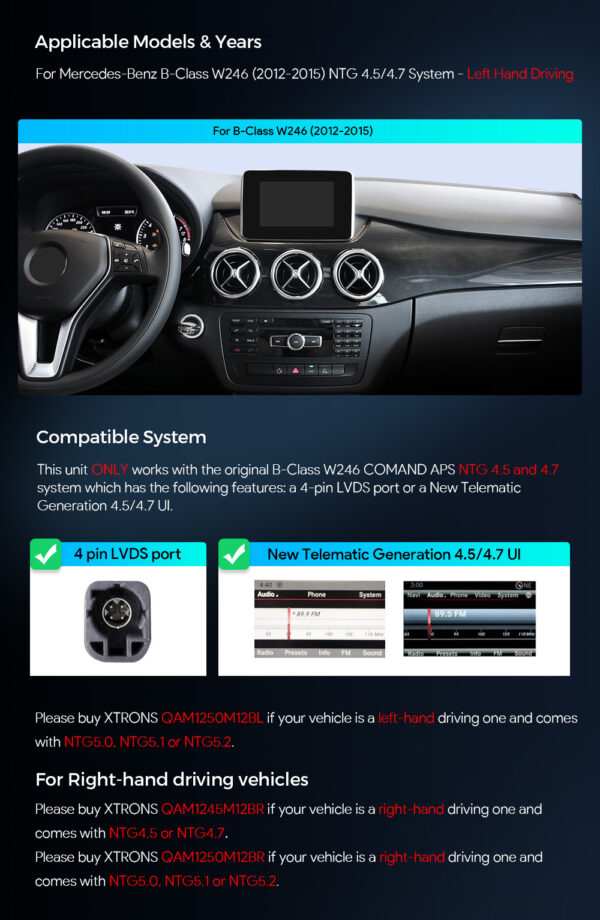 Mercedes-Benz | Android / iPhone | Octa-core | 8GB RAM & 128GB ROM | Integrated 4G LTE | QAM1245M12BL