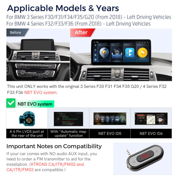 BMW | 3/4 Series | Android / iPhone | Octa-core | 4GB RAM & 64GB ROM | Global 4G LTE |  QLB22EVB12THL