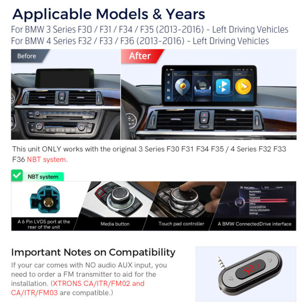 BMW | 3/4 Series | Android / iPhone | Octa-core | 4GB RAM & 64GB ROM | Global 4G LTE |  QLB22NB12THL