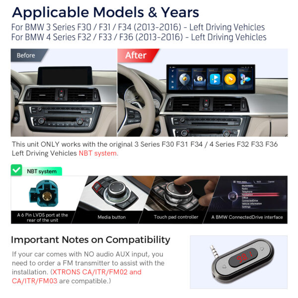BMW | 3 Series F30/4 Series | Android OS | Octa-core | 4GB RAM & 64GB ROM | Global 4G LTE | QLB42THNBL