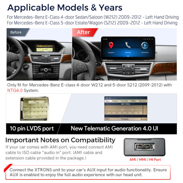 Mercedes-Benz | Various | Android / iPhone | Octa-core | 4GB RAM & 64GB ROM | Integrated 4G LTE | QLM2240M12EL