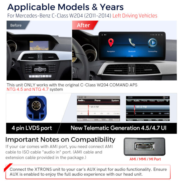 Mercedes-Benz | Android / iPhone | Octa-core | 4GB RAM & 64GB ROM | Integrated 4G LTE | QLM2245M12C45L