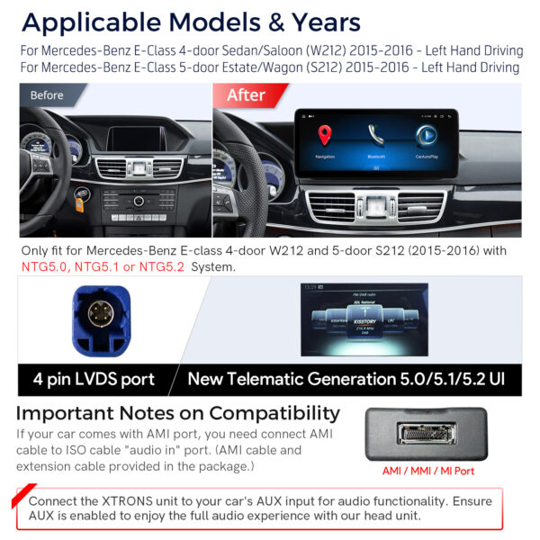 Mercedes-Benz | Various | Android / iPhone | Octa-core | 4GB RAM & 64GB ROM | Integrated 4G LTE | QLM2250M12EL