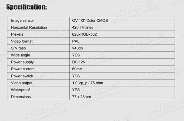 VW / Skoda | Various | Reversing Camera | CAMVPL002