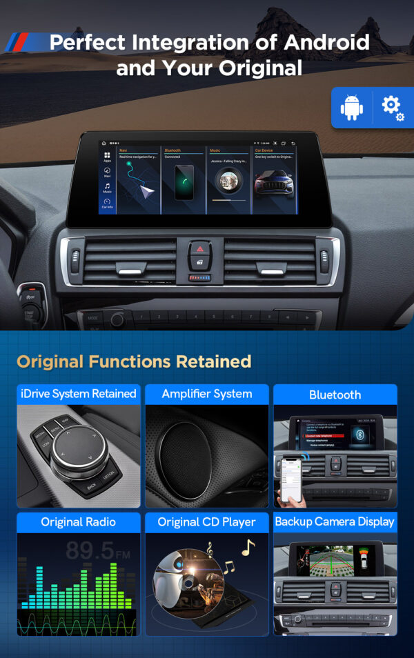 BMW | 1/2 Series | Android 13 | Octa-core | 8GB RAM & 128GB ROM | Integrated 4G LTE | QAB12EVB1NEL