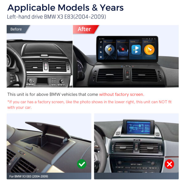 BMW | X3 E83 | Android / iPhone | Octa-core | 4GB RAM & 64GB ROM | Global 4G LTE | QLB22X3UNL