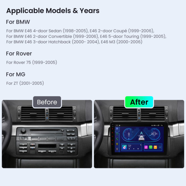 BMW/Rover/MG | Android OS | Octa Core | 4GB RAM & 64GB ROM | IPS Screen | IDP9046B