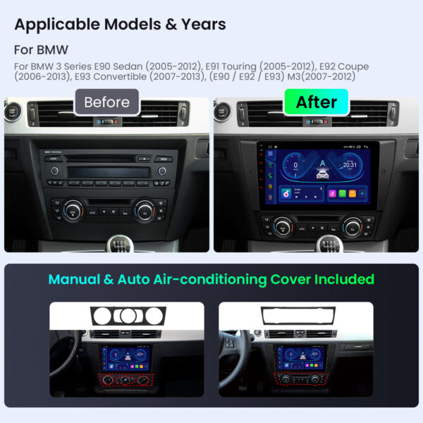 BMW | Various | Android OS | Octa Core | 4GB RAM & 64GB ROM | IPS Screen | IDP9090B