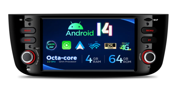 Fiat Punto | Android 14 | Octa Core | 4GB RAM & 64GB ROM | Global 4G LTE Solution | PX64GPFLGS