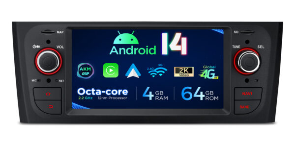 Fiat Grande Punto | Android 14 | Octa Core | 4GB RAM & 64GB ROM | Global 4G LTE Solution | PX64PTFLGS