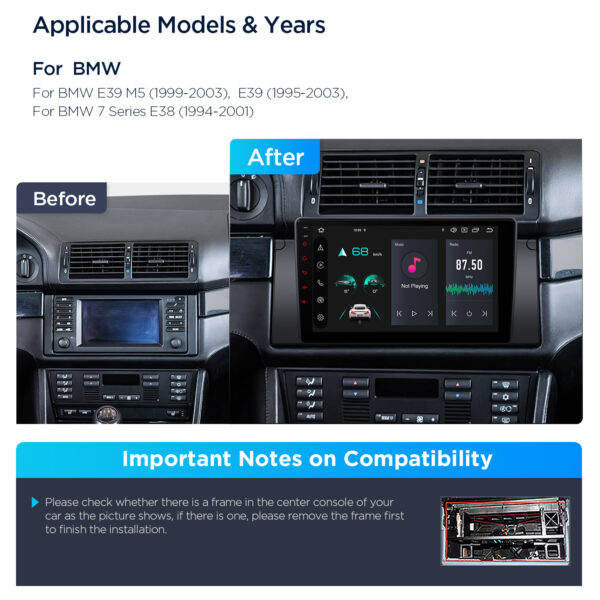 BMW E39/E38  | Android 14 | Octa Core | 4GB RAM & 64GB ROM | Global 4G LTE Solution | PXP9439BGDAB