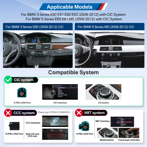 BMW | 3 / 5 Series | Android OS & OEM System | Octa Core | 64GB ROM | IPS Display | QTB8060CI