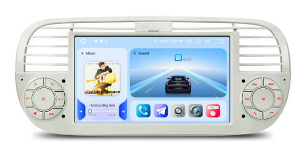 Fiat 500 | Qualcomm 665| Android 14 | Octa Core | 8GB RAM &256GB ROM | HDMI Output | IQ7450FLCP