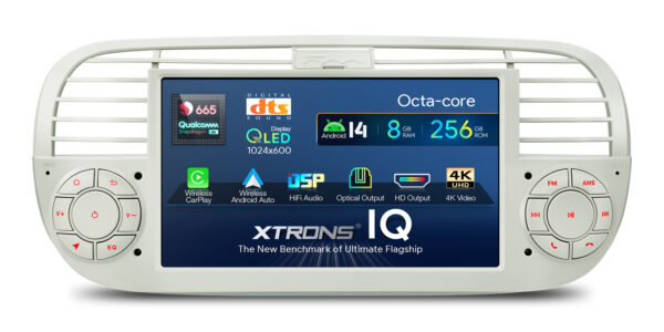 Fiat 500 | Qualcomm 665| Android 14 | Octa Core | 8GB RAM &256GB ROM | HDMI Output | IQ7450FLCP