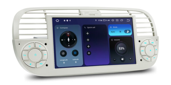 Fiat 500 | Qualcomm 665| Android 14 | Octa Core | 8GB RAM &256GB ROM | HDMI Output | IQ7450FLCP